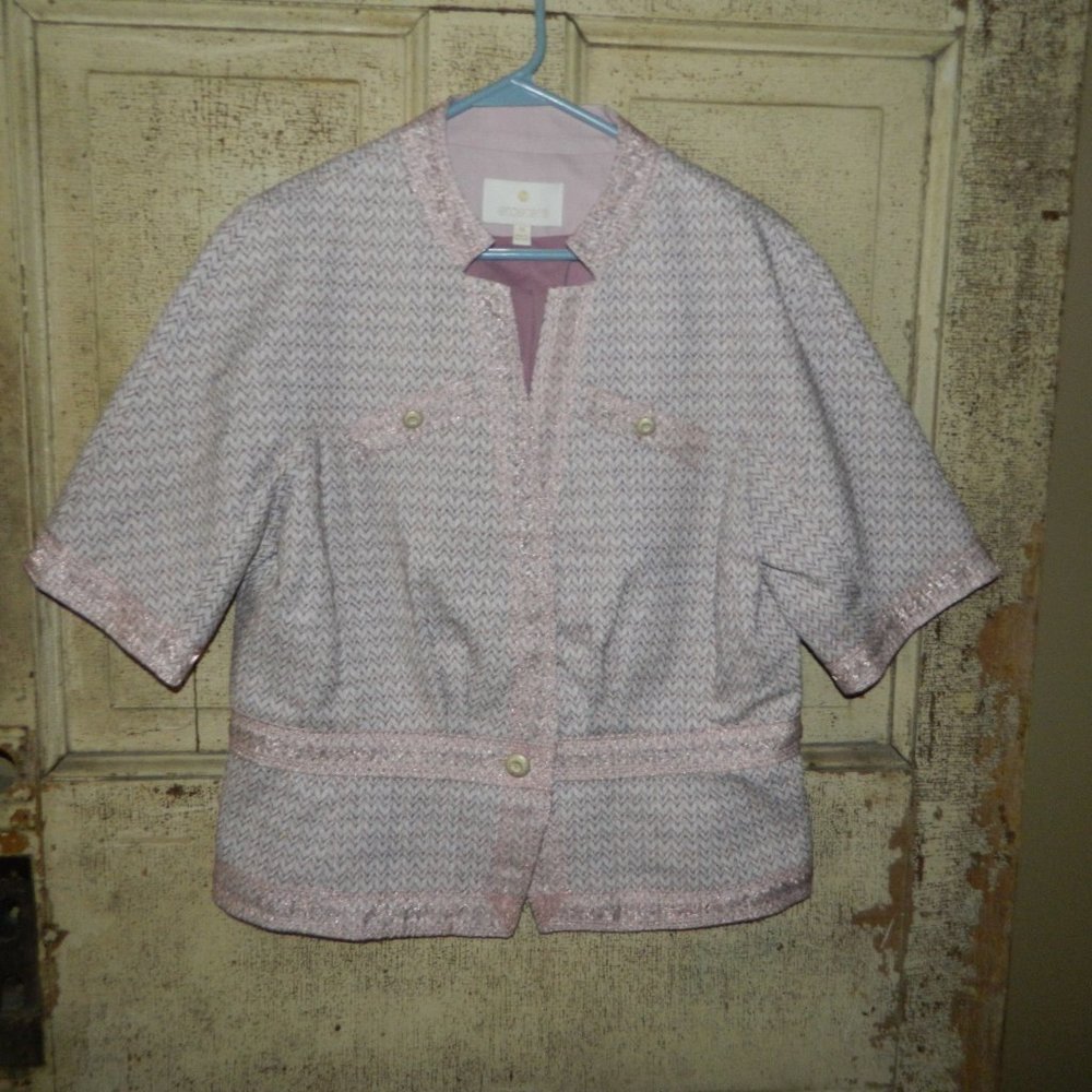 Etcetera Linen Blend One Button Jacket Size 14 (EE-54)